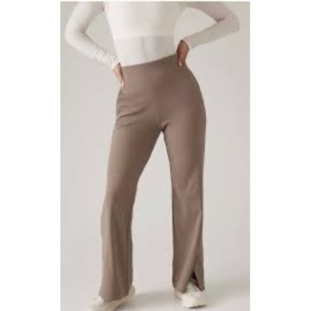 Athleta Venice Flare Pant Taupe Brown High Rise Tall Size Medium M/T NWT